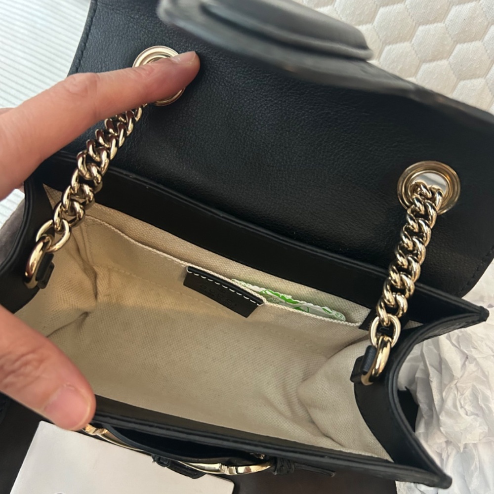 Black microguccissima full leather Emily chain crossbody - Picture 6 of 6